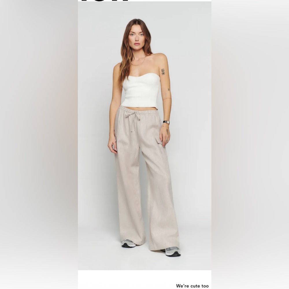 Reformation Ethan Linen Pant, size Small in Oatmeal. Perfect condition!